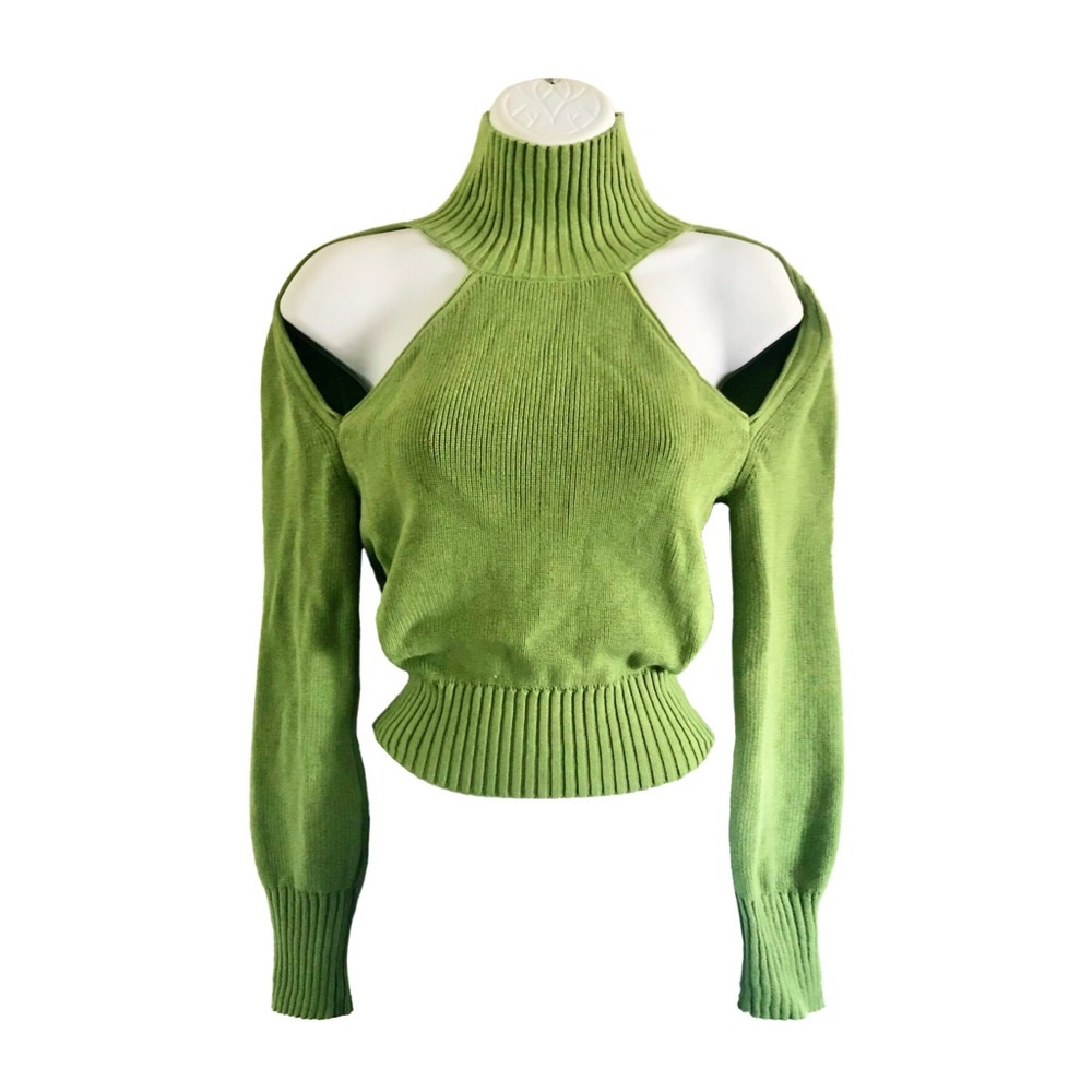 Attire The Studio Green Organic Cutout Sweater